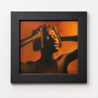 Hear no evil female black frame