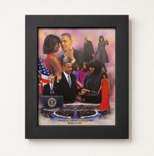 Inauguration Barack and Michelle 2016 black frame